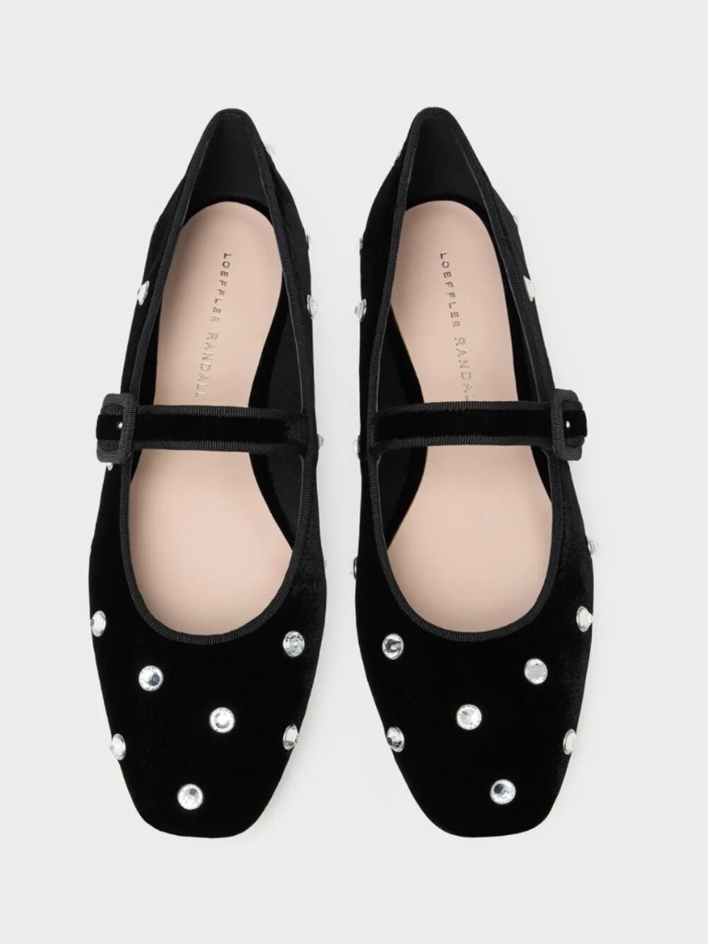 Loeffler randall black Velvet Mary Jane with crystals size 7
